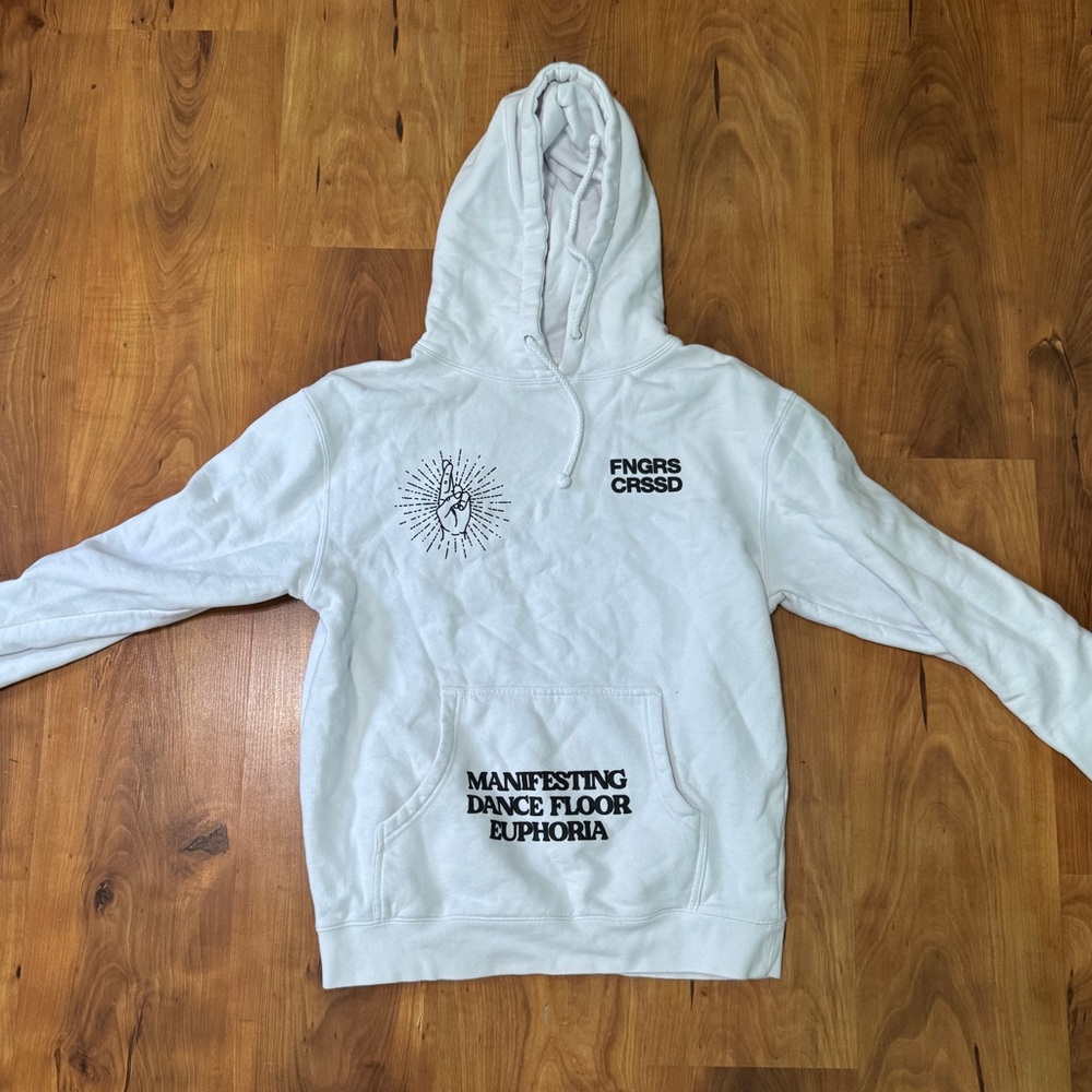CRSSD White Graphic Hoodie
